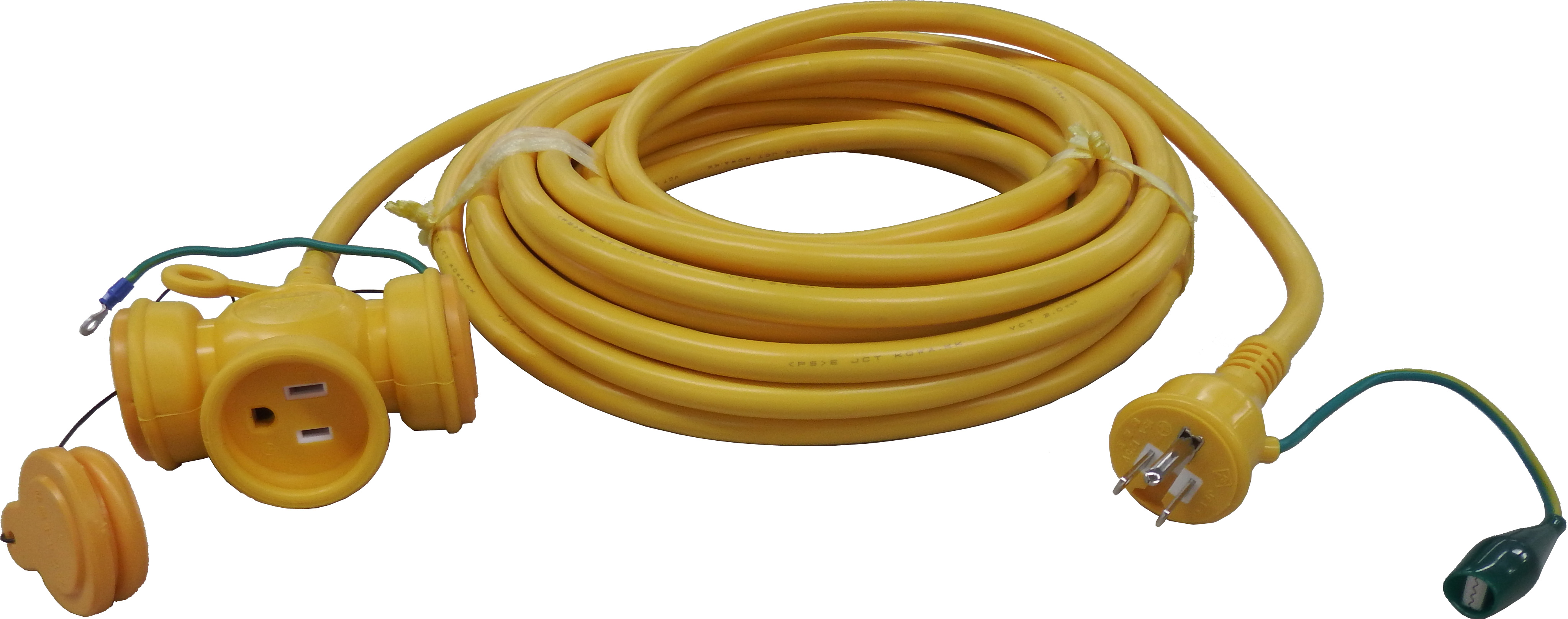 JAPPY ３Ｐ防雨型延長コード ＫＭ０３－１０ＪＰ　黄