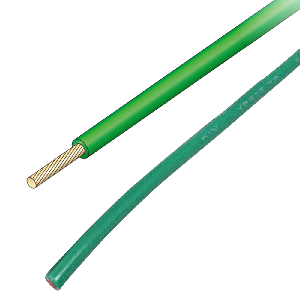 JAPPY 電気機器用ビニル絶縁電線 ＫＩＶ　３．５ＳＱ－ＪＰ　緑　　　　　　100ｍ 1巻