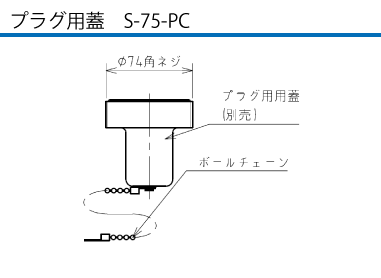 単極型コネクタ H5-1400 プラグ（受電側）用蓋S-75-PC