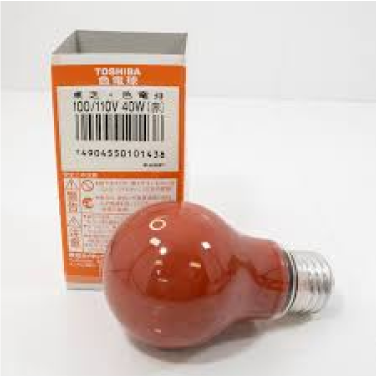 【在庫限り品】色電球　赤　40W　メーカー:東芝　型式:100/110V40W
